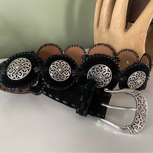 SALE ⬇️ Brighton Vintage Suede & Leather Concho Belt size 36